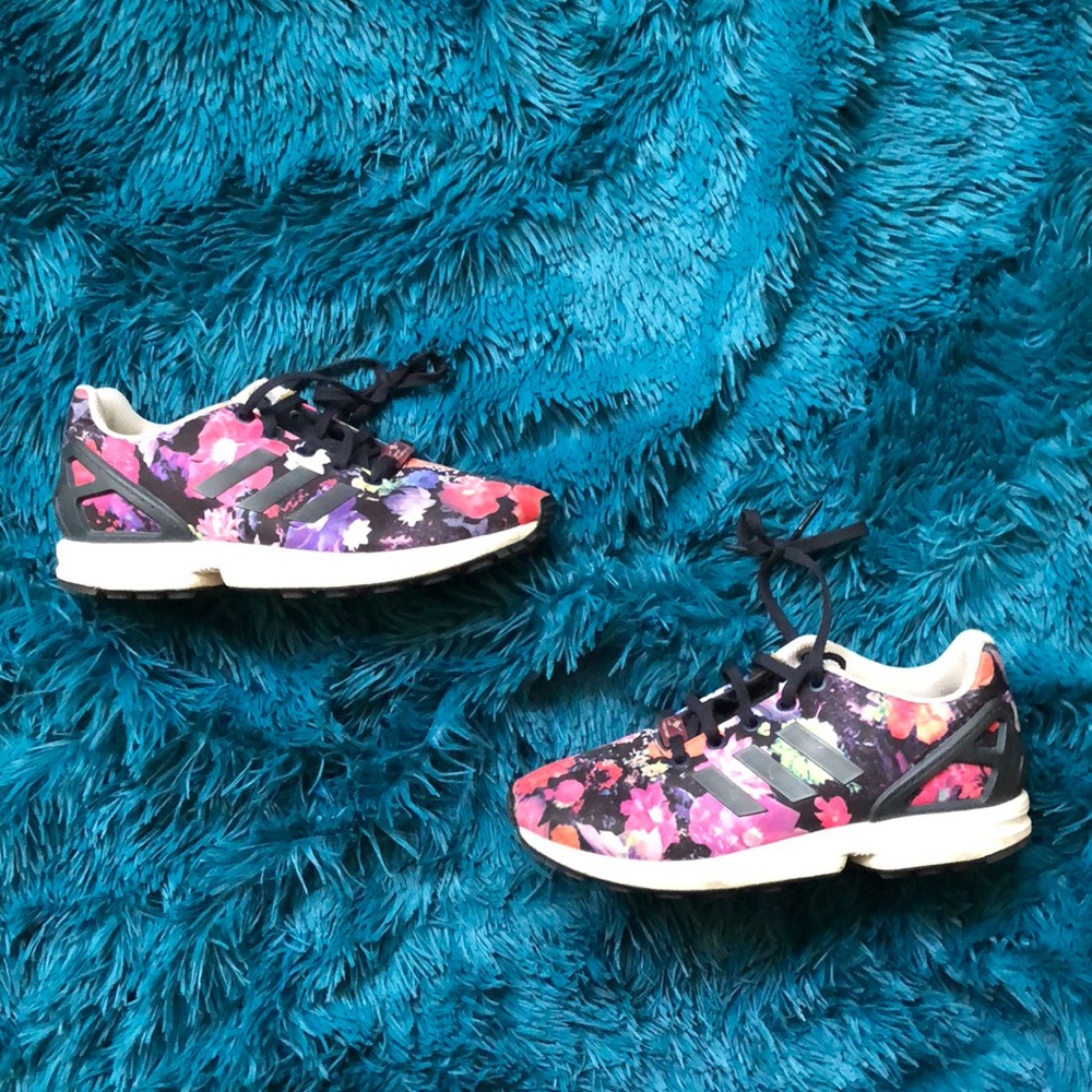 Floral adidas gently worn